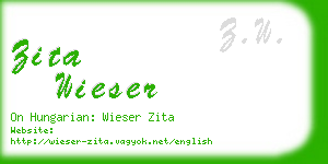 zita wieser business card